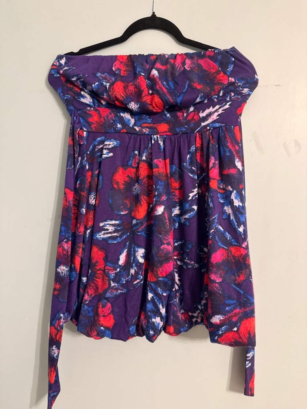 Charlotte Russe Purple Floral Print Strapless Tube Top